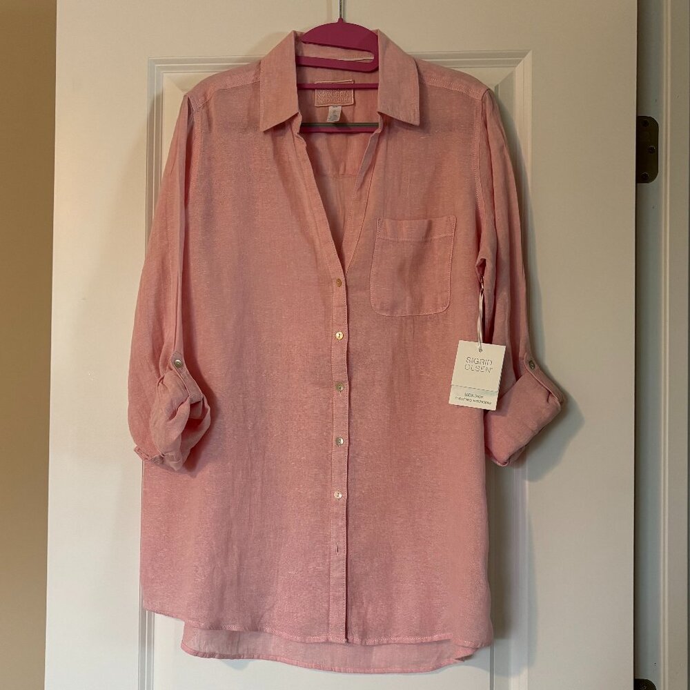 Sigrid Olsen 100% Linen Shirt